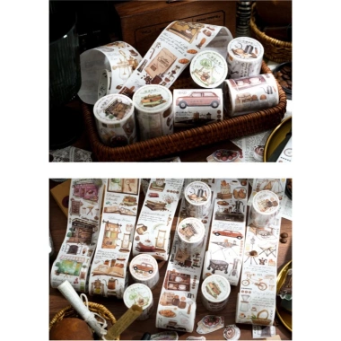 Cuộn Washi Tone Nâu Cổ Điển – Dán Sổ Bullet Journal & Scrapbook, Phù Hợp Tiệm Hoa, Thư Viện, Dã Ngoại Glamping – 27.000₫ 9