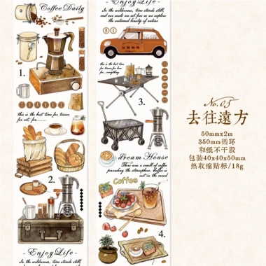 Cuộn Washi Tone Nâu Cổ Điển – Dán Sổ Bullet Journal & Scrapbook, Phù Hợp Tiệm Hoa, Thư Viện, Dã Ngoại Glamping – 27.000₫ 10