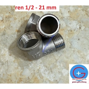 Cút nối ren 1/2 - 21mm inox 304, ren trong và ren ngoài, giá ưu đãi 18.000đ 4