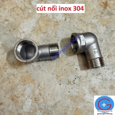Cút nối ren 1/2 - 21mm inox 304, ren trong và ren ngoài, giá ưu đãi 18.000đ 5