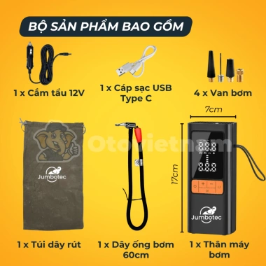 Cứu Hộ Lốp Xe Otovietnam B03 + Nấm Vá Jumbotec – Bơm Điện Tử, Không Ruột, 1.339.000₫ 6