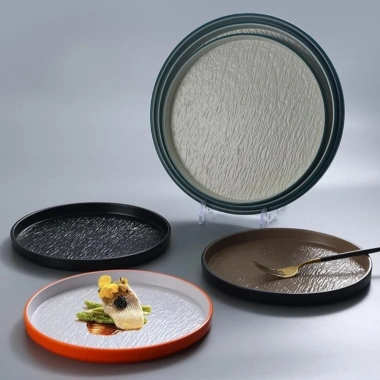 CUXIN Đĩa Thực Phẩm Phương Tây Melamine Chịu Nhiệt Dày Đĩa Bít Tết Tròn Hạt, Đĩa Salad Trái Cây, Giá Ưu Đãi 121.000₫
