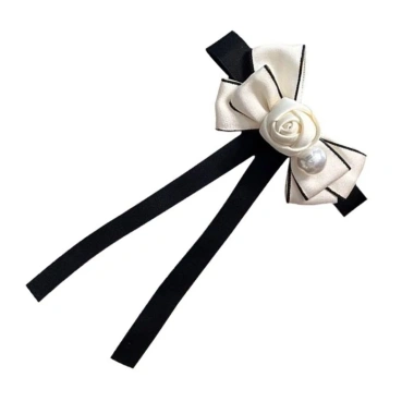 Cuy Camellia Ngọc Trai, Ruy Băng Nơ Thắt Thổ Cẩm, Pin Preppy – Kẹp Đồng Phục Sinh Viên, Giá 77.660₫