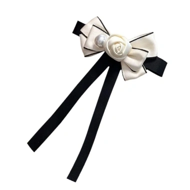 Cuy Camellia Ngọc Trai, Ruy Băng Nơ Thắt Thổ Cẩm, Pin Preppy – Kẹp Đồng Phục Sinh Viên, Giá 77.660₫