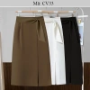 CV33 Chân váy công sở A dài 70cm xẻ trước, nơ cách điệu - Giá ưu đãi 149k