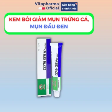 D79 GSV Cream 15g - Kem giảm mụn, ngừa mụn đầu đen, mụn lưng, dày sừng nang lông, giá ưu đãi 130k - Vitapharma