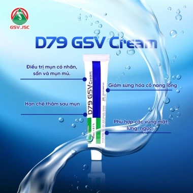 D79 GSV Cream 15g - Kem giảm mụn, ngừa mụn đầu đen, mụn lưng, dày sừng nang lông, giá ưu đãi 130k - Vitapharma