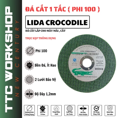 Đá cắt đa năng cá sấu xanh Lida 1 tấc - Đá cắt sắt, đá cắt 1 tấc thông dụng, cắt cực mượt, bền, chất lượng cao, giá ưu đãi 77.700₫