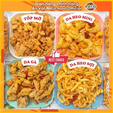 Da gà, Tốp mỡ, Da heo mini & sợi cháy tỏi hủ lẻ - Giòn tan, giảm còn 69k - PACO FOOD