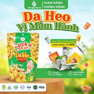 Da heo chiên giòn Lucky Star 25g - Cháy Tỏi Ớt Mắm Hành, ăn vặt giòn rụm, giá 15.439 VND 3