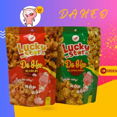 Da heo chiên giòn Lucky Star 25g - Cháy Tỏi Ớt Mắm Hành, ăn vặt giòn rụm, giá 15.439 VND 4