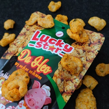 Da heo chiên giòn Lucky Star 25g - Cháy Tỏi Ớt Mắm Hành, ăn vặt giòn rụm, giá 15.439 VND 7