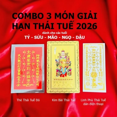 Đã khai quang Trọn bộ Cúng Thái Tuế 2.026 cho tuổi Tý, Sửu, Mão, Ngọ, Dậu - Kèm hướng dẫn - Giá chỉ 13.568 VND