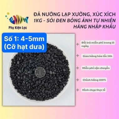 Đá nướng lạp xưởng 1kg & xúc xích - Sỏi Đen bóng ánh tự nhiên nhập khẩu, giá chỉ 39.000 2 Đá nướng lạp xưởng 1kg & xúc xích - Sỏi Đen bóng ánh tự nhiên nhập khẩu, giá chỉ 39.000 2