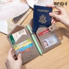 Da Thật Siêu Mỏng Đa Năng Hộ Chiếu và Túi Tài Liệu - Khe Cắm Thẻ, Giá Đỡ Vé, RFID Chống Trộm - 319.541 VND 3