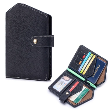 Da Thật Siêu Mỏng Đa Năng Hộ Chiếu và Túi Tài Liệu - Khe Cắm Thẻ, Giá Đỡ Vé, RFID Chống Trộm - 319.541 VND 4