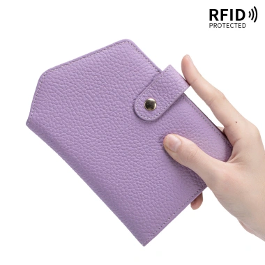 Da Thật Siêu Mỏng Đa Năng Hộ Chiếu và Túi Tài Liệu - Khe Cắm Thẻ, Giá Đỡ Vé, RFID Chống Trộm - 319.541 VND 5
