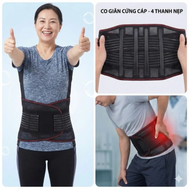 Đai Bảo Vệ Cột Sống Thắt Lưng Lưới - Giảm Đau Lưng, Ngăn Thoát Vị Đĩa Đệm, 109k