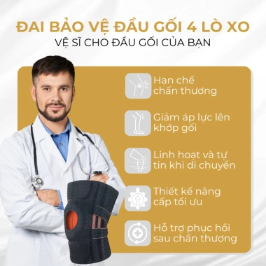 Đai Bó Gối 4 Lò Xo ECOFIT 7.611 - Cố Định Khớp Gối, Phục Hồi Dây Chằng, 72.000 VND