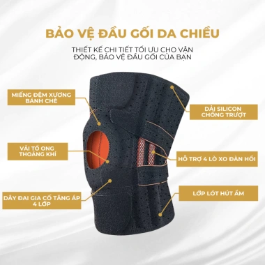 Đai Bó Gối 4 Lò Xo ECOFIT 7.611 - Cố Định Khớp Gối, Phục Hồi Dây Chằng, 72.000 VND