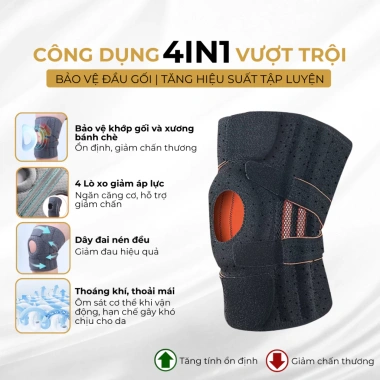 Đai Bó Gối 4 Lò Xo ECOFIT 7.611 - Cố Định Khớp Gối, Phục Hồi Dây Chằng, 72.000 VND