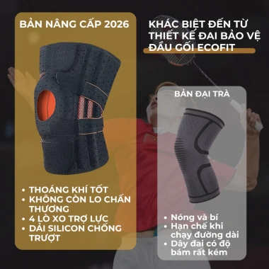 Đai Bó Gối 4 Lò Xo ECOFIT 7.611 - Cố Định Khớp Gối, Phục Hồi Dây Chằng, 72.000 VND