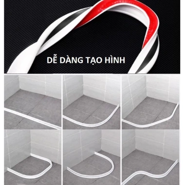 Dải Chặn Nước Silicone 3D Chống Tràn - Dùng Cho Nhà Tắm, Vệ Sinh, Máy Giặt - Giá 18.000đ 6 Dải Chặn Nước Silicone 3D Chống Tràn - Dùng Cho Nhà Tắm, Vệ Sinh, Máy Giặt - Giá 18.000đ 6