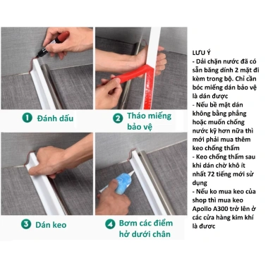 Dải Chặn Nước Silicone 3D Chống Tràn - Dùng Cho Nhà Tắm, Vệ Sinh, Máy Giặt - Giá 18.000đ