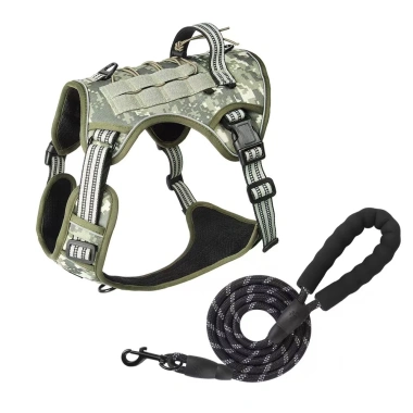 Đai chống giật chó lớn chống tuột chữ H phản quang, điều chỉnh được, dây 1,5m 10