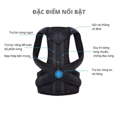 Đai chống gù lưng hai giá đỡ Keel, lưới hai lớp thoáng khí, điều chỉnh tiện lợi 92.000₫