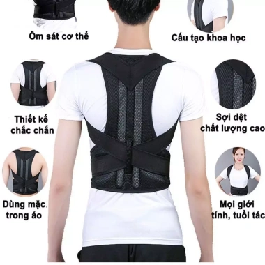 Đai chống gù lưng hai giá đỡ Keel, lưới hai lớp thoáng khí, điều chỉnh tiện lợi 92.000₫