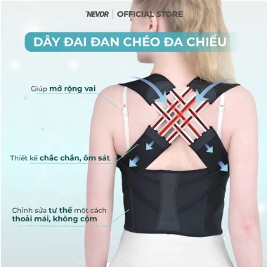 Đai Chống Gù Lưng Nevor DCG03 Cao Cấp - Định Hình Cột Sống, Giảm Cong Vẹo, Thoái Hóa Đốt Sống Cổ, Giá Ưu Đãi 423.000 VND 6