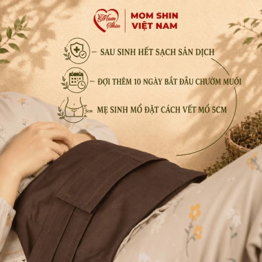 Đai chườm bụng MOM SHIN - Vải dày chịu nhiệt, dùng với muối thảo dược, giá 60.000 VND