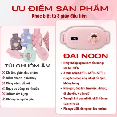 Đai Chườm Nóng Bụng Kinh Làm Ấm Tử Cung - Quà Tặng Vợ, Bạn Gái 14/2, 8/3, 20/10, Noel, Sinh Nhật - Giá 218.962 VNĐ 6