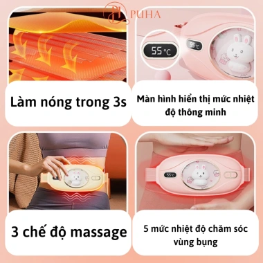 Đai chườm nóng sưởi ấm PUHA giảm đau kinh nguyệt, quà tặng bạn gái 479.000 VND 3