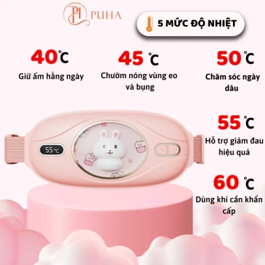 Đai chườm nóng sưởi ấm PUHA giảm đau kinh nguyệt, quà tặng bạn gái 479.000 VND 5