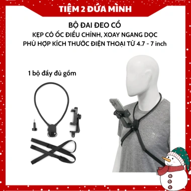 Đai cổ kẹp xoay ngang dọc, ốc điều chỉnh, phù hợp điện thoại 4.7-7 inch - 108k