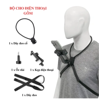 Đai cổ kẹp xoay ngang dọc, ốc điều chỉnh, phù hợp điện thoại 4.7-7 inch - 108k