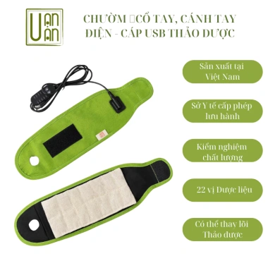 Đai Cổ Tay Điện Thảo Dược Chườm Nóng - Giảm Tê Bì, Đau Nhức, Co Cơ - Giá 370.000₫
