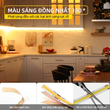 Dải đèn LED COB 24V DC 3.000K-6.000K – Chiếu sáng nội thất, cầu thang, tủ, giảm còn 55.000đ 4