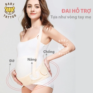 Đai Đeo Vai Đa Năng Mẹ Bâu BABY TATTOO Cotton, Hỗ Trợ Mang Thai, Điều Chỉnh - Giá 375k 3