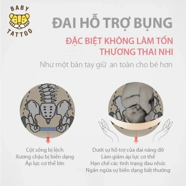 Đai Đeo Vai Đa Năng Mẹ Bâu BABY TATTOO Cotton, Hỗ Trợ Mang Thai, Điều Chỉnh - Giá 375k 4