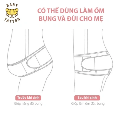 Đai Đeo Vai Đa Năng Mẹ Bâu BABY TATTOO Cotton, Hỗ Trợ Mang Thai, Điều Chỉnh - Giá 375k 6