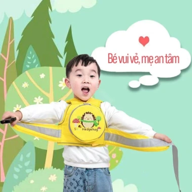 Đai Đi Xe Máy An Toàn Cho Bé 1-10 Tuổi Vải Thoáng Khí Dày Dặn Chống Ngã và Balo 2