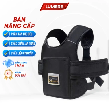 Đai đi xe máy LUMERE trẻ 2-12 tuổi - dải phản quang, túi đựng đồ, đệm lưới thoáng khí, giảm giá 158k