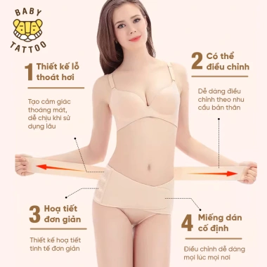 Đai Định Hình Khung Xương Chậu BABY TATTOO Co Dãn, Tiện Lợi, Thoáng Khí Cho Mẹ Bầu 7