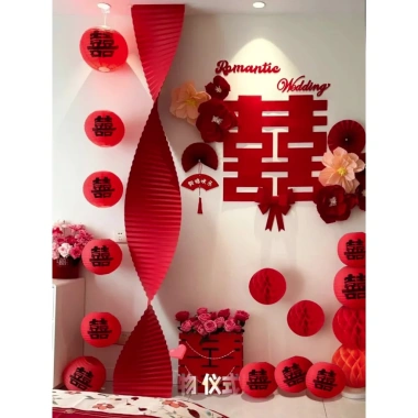 Dải giấy gấp nếp 3-4m, dải giấy gợn sóng, dây treo bướm trang trí Tết, cưới, Trung Thu - Giá chỉ 22.000đ