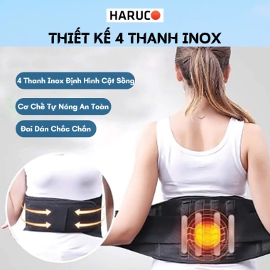 Đai Haruco Đá Nóng Nhật Bản - Giảm Đau Lưng, Ngăn Thoát Vị Đĩa, Thoái Hóa Cột Sống, 242.278 VND 5