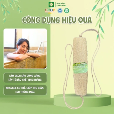 Đai Kỳ Lưng Xơ Mướp Nguyên Trái KB Ecolife 7x80cm - Làm Sạch Sâu, Massage Thư Giãn, Dưỡng Da Tự Nhiên 3