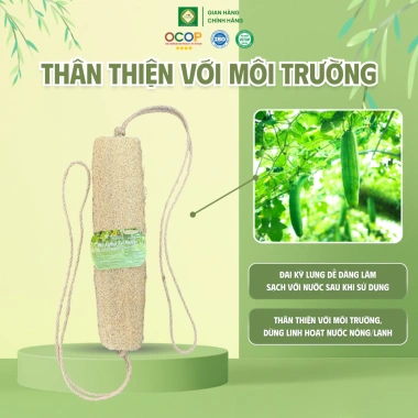 Đai Kỳ Lưng Xơ Mướp Nguyên Trái KB Ecolife 7x80cm - Làm Sạch Sâu, Massage Thư Giãn, Dưỡng Da Tự Nhiên 4